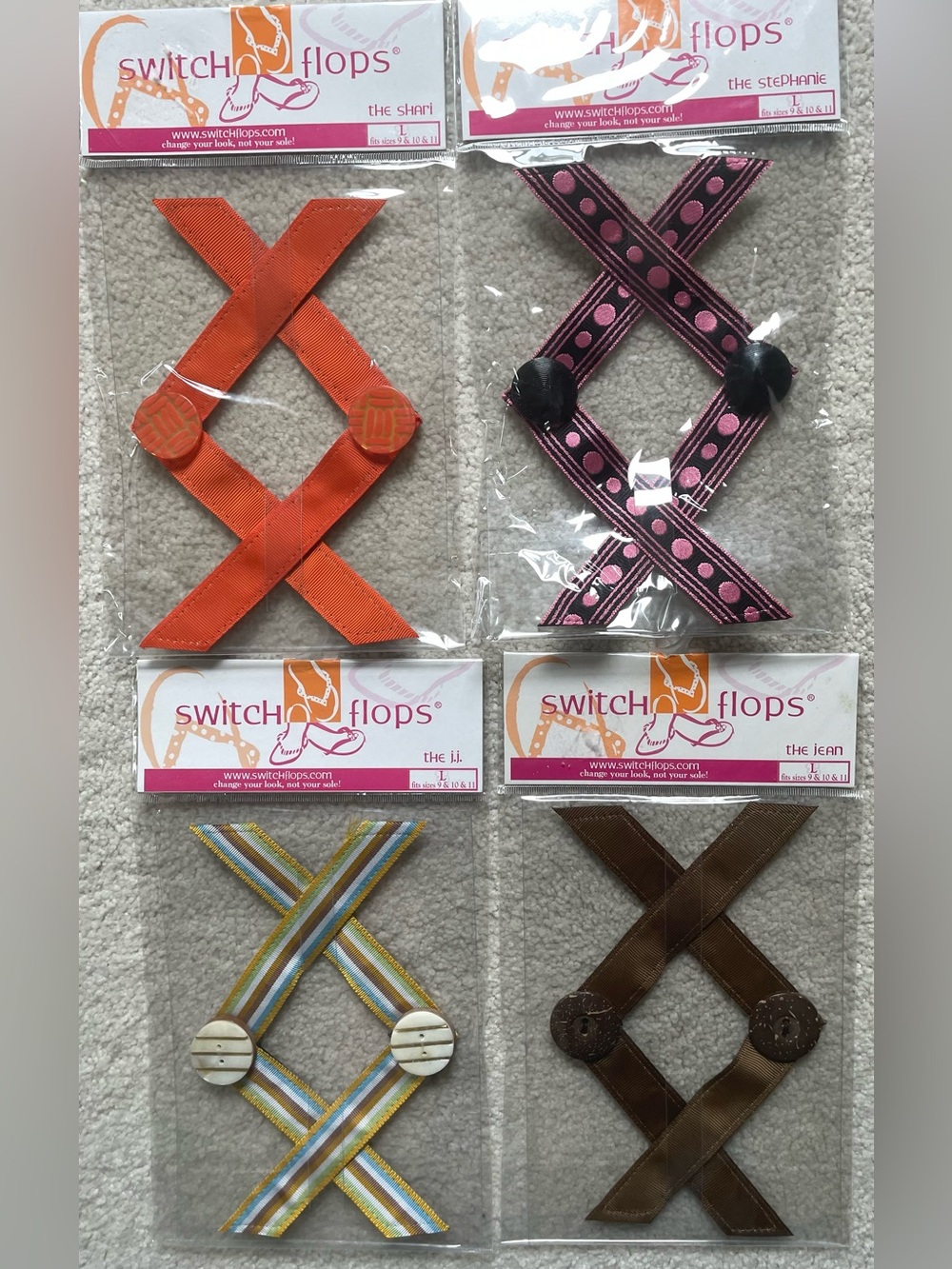 Lindsay Phillips Switch Flops 4 Piece Set Size Large NWT